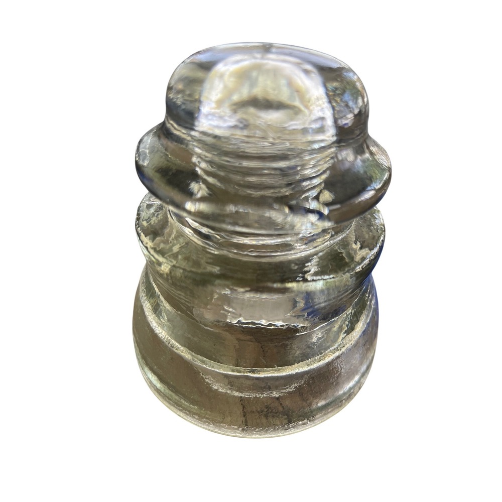 Vintage Hemingray No 10 Clear Glass Insulator Made in USA CD 115 Industrial